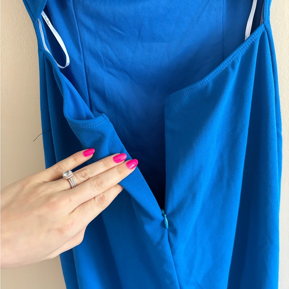 Lulus Davana Bright Blue Cutout Midi Dress Size Small - Picture 8 of 10